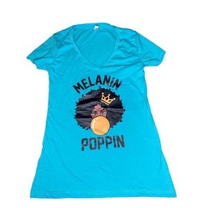 Melanin Poppin Women’s V-neck Tee